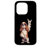 Cool Spaniel Rock Hand Sign Lunettes de Soleil Chien Graphic Cavalier Coque pour iPhone 15 Pro