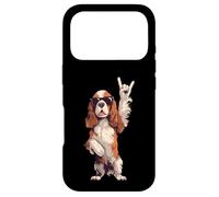 Cool Spaniel Rock Hand Sign Lunettes de Soleil Chien Graphic Cavalier Coque pour iPhone 17 Pro