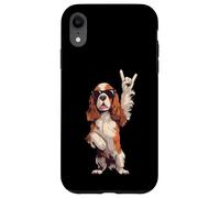 Cool Spaniel Rock Hand Sign Lunettes de Soleil Chien Graphic Cavalier Coque pour iPhone XR