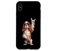 Cool Spaniel Rock Hand Sign Lunettes de Soleil Chien Graphic Cavalier Coque pour iPhone XS Max