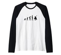 Cool Sports Skateboarding Human Evolution Skateboardeur Manche Raglan