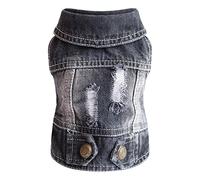 Cool Spring Respirant Chats Mode Chien pour Petits Chiens Chemise Jean Gilet Veste Vêtements pour Animaux de Compagnie Garçon Chien Tenues pour Pâques (Noir A, Taille unique)