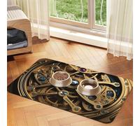 Cool Steampunk Engrenages Tapis de nourriture pour chien - 30,5 x 45,7 cm - Antidérapant et super absorbant - Passe au lave-vaisselle - Tapis d'alimentation en caoutchouc à séchage rapide pour chiens