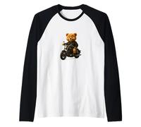 Cool Stylish Teddy Bear Illustration Novelty Graphic Designs Manche Raglan