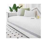 Cool Summer Housse de canapé antidérapante en forme de L - Couleur unie pour canapé d'angle - Convient à 110 x 210 cm - Blanc