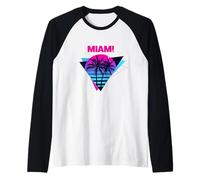 Cool Summer Miami Beach Paradise, Miami Vibes Illustration Manche Raglan