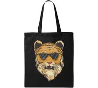 Cool Sunglasses Tiger Thug Life Sac fourre-tout en coton écologique naturel Noir, Noir , Taille unique