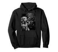 Cool Teckel Fumer Cigarette Noir Blanc Grunge Art Sweat à Capuche