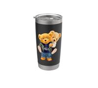 Cool Teddy Bear Boys Best Friends Style Illustration graphique Gobelet isotherme en acier inoxydable double paroi