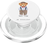Cool Teddy Bear Happy Quotes Illustration Graphic Designs PopSockets PopGrip pour MagSafe
