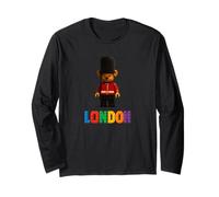 Cool Teddy Bear London King Guard with Blocks Toy Cartoon Manche Longue