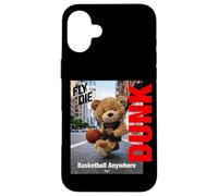 Cool Teddy Bear Playing Basketball Illustration Graphic Coque pour iPhone 16 Plus