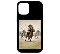 Cool Teddy Bear Playing Horse Polo Game Illustration Graphic Coque pour iPhone 12/12 Pro