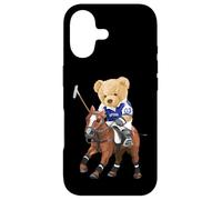 Cool Teddy Bear Playing Horse Polo Game Illustration Graphic Coque pour iPhone 17