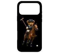 Cool Teddy Bear Playing Horse Polo Game Illustration Graphic Coque pour iPhone 17 Pro Max