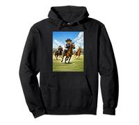 Cool Teddy Bear Playing Horse Polo Game Illustration Graphic Sweat à Capuche