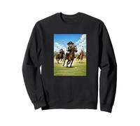 Cool Teddy Bear Playing Horse Polo Game Illustration Graphic Sweatshirt
