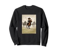 Cool Teddy Bear Playing Horse Polo Game Illustration Graphic Sweatshirt
