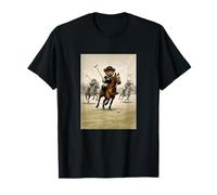 Cool Teddy Bear Playing Horse Polo Game Illustration Graphic T-Shirt