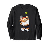 Cool Teddy Bear Playing Tennis Illustration Graphic Designs Manche Longue