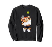Cool Teddy Bear Playing Tennis Illustration Graphic Designs Sweatshirt