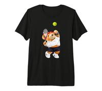 Cool Teddy Bear Playing Tennis Illustration Graphic Designs T-Shirt Haut de Gamme