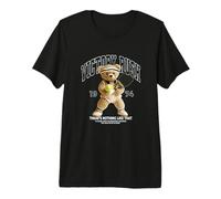 Cool Teddy Bear Playing Tennis Illustration Graphic Designs T-Shirt Haut de Gamme