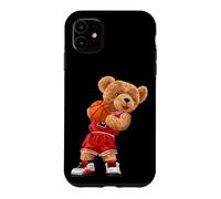 Cool Teddy Bear Plays Basketball Illustration Graphic Design Coque pour iPhone 11