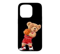 Cool Teddy Bear Plays Basketball Illustration Graphic Design Coque pour iPhone 15 Pro