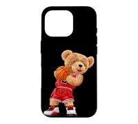 Cool Teddy Bear Plays Basketball Illustration Graphic Design Coque pour iPhone 16 Pro