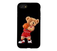 Cool Teddy Bear Plays Basketball Illustration Graphic Design Coque pour iPhone SE (2020) / 7/8
