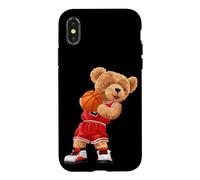 Cool Teddy Bear Plays Basketball Illustration Graphic Design Coque pour iPhone X/XS