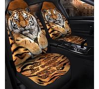 Cool Tiger Monte, Assieds-Toi, Tais-Toi, Attends 2 Pièces Housse De Sieges Auto Respirantes Siège Avant Housses Confort Housse Couverture Couvre Sieges Universel pour Voitures SUV Camionnettes