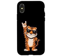 Cool Tiger Rock on Funny Animal Lover Lunettes de Soleil Graphiques Coque pour iPhone X/XS