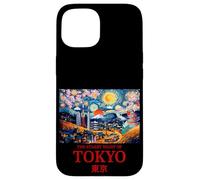 Cool Tokyo Japan with The Starry Night Concept of Van Gogh Coque pour iPhone 15