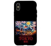 Cool Tokyo Japan with The Starry Night Concept of Van Gogh Coque pour iPhone X/XS
