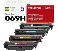 Cool Toner 069H 069 Cartouche de Toner Compatible pour Canon i sensys MF752cdw 069H 069 ImageCLASS MF751Cdw MF753Cdw MF752Cdw MF756Cx LBP673Cdw LBP674Cx (Noir Cyan Jaune Magenta, 4-Packs)