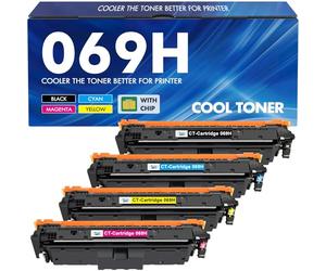 Cool Toner 069H 069 Cartouche de Toner Compatible pour Canon i sensys MF752cdw 069H 069 ImageCLASS MF751Cdw MF753Cdw MF752Cdw MF756Cx LBP673Cdw LBP674Cx (Noir Cyan Jaune Magenta, 4-Packs)