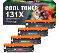Cool Toner 131X 131A Cartouche de Toner Compatible pour HP Laserjet Pro 200 Color MFP M276nw M276n M251n M251nw CF210X CF210A CF211A CF212A CF213A - Noir Cyan Jaune Magenta