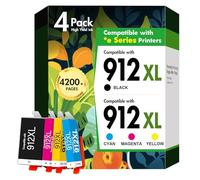 Cool Toner 912XL Cartouches d'encre compatibles pour HP 912XL Multipack pour HP Officejet Pro 8022 8025 8020 8024 8010 8015 8012 8014 8010 8017 (Noir Cyan Magenta Jaune, 4er-Pack)