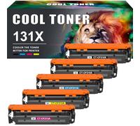 Cool Toner Cartouche de Toner Compatible pour HP 131A 131X CF210X CF210A CF211A CF212A CF213A LaserJet Pro 200 Color MFP M276nw M276n M251n M251nw 125A 128A (Noir Cyan Jaune Magenta, Lot de 5)
