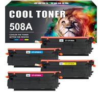 Cool Toner Cartouche de Toner Compatible pour HP 508X 508A CF360X CF361X CF362X CF363X Color Laserjet Enterprise M552dn M553dn M553n M553x MFP M577 M553 M552 (Noir Cyan Jaune Magenta,Pack de 4)