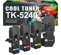 Cool Toner Compatible avec Kyocera TK-5240K TK5240 TK5240K TK-5240 Ecosys M5526cdw M5526cdn P5026cdw P5026cdn TK-5240C TK-5240Y TK-5240M (Noir Cyan Jaune Magenta ,4-Pack)