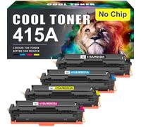 Cool Toner Compatible pour HP 415A 415X Toner Color Laserjet Pro MFP M479fdw Toner M479fnw M479fdn M479dw M454dn M454dw M479 W2030A W2030X W2031A W2032A W2033A ( Noir Jaune Cyan Magenta, 4-Pack )
