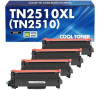 Cool Toner TN2510XL Compatible pour Brother TN-2510XL TN2510 Toner pour HL-L2400DWE HL-L2400DW MFC-L2835DW MFC-L2800DW MFC-L2860DWE DCP-L2620DW DCP-L2627DW avec Puce (4 Noir)