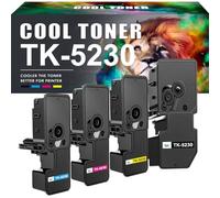 Cool Toner Toner de Rechange pour Kyocera Ecosys P5021cdn M5521cdw M5521cdn P5021cdw TK-5230K TK5230 TK-5230 TK-5230C TK-5230Y TK-5230M (Noir, Cyan, Jaune, Magenta, Lot de 4)