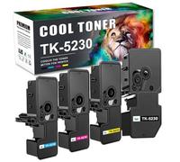 Cool Toner Toner de rechange pour Kyocera Ecosys P5021cdn M5521cdw M5521cdn P5021cdw TK-5230K TK5230 TK-5230 TK-5230C TK-5230Y TK-5230M (noir, cyan, jaune, magenta, lot de 4)