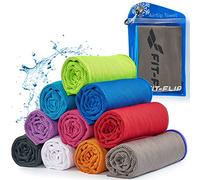 Cool Towel pour Sport & Fitness - Serviette Microfibre/Airflip Serviette rafraîchissante comme Serviette de Refroidissement pour Voyages & Yoga - Couleur: Gris - Bleue, Dimensions: 100x30cm