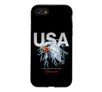 Cool USA Eagle with Wild Quotes Illustration Graphic Designs Coque pour iPhone SE (2020) / 7/8