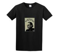 Cool Vintage Charles Bukowski T-Shirt Mens Unisex Black Tees XL
